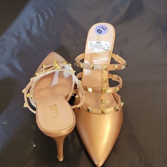 BRAND NEW ACATA DROOLOVER RIVET CASUAL BUCKLE STRAP FASHION POINTED TOE LOW HEEL - Picture 12 of 14